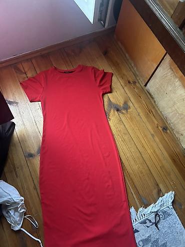 biley: Qırmızı rəngli Monica brendi paltar - Model: T-shirt tipli yuxarı — 5