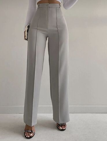 классические брюки женские: Джинсы и брюки, цвет - Серый, Новый