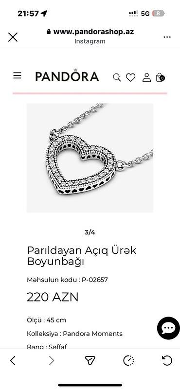 gumuş kolye: Boyunbağı, Pandora, Gümüş — 3