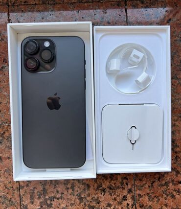Apple iPhone: IPhone 14 Pro Max, Б/у, 128 ГБ, Черный, Защитное стекло, Чехол, Коробка, 86 %