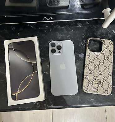 apple x: IPhone 16 Pro Max, Б/у, 256 ГБ, Natural Titanium, Защитное стекло, Чехол, Коробка, 92 % — 1