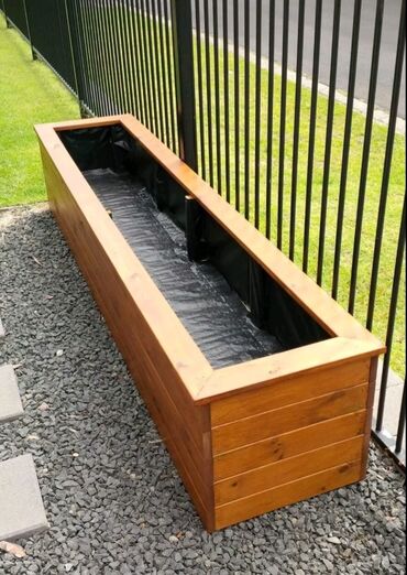 Bitkilər üçün dibçəklər: Dibçək # dibçək kafe heyitcin Taxta bağ qutuları və dekorativ çiçək — 2