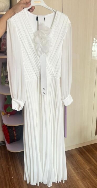 платья рубашки с оборкой: Вечернее платье, Длинная модель, С рукавами, L (EU 40), XL (EU 42)