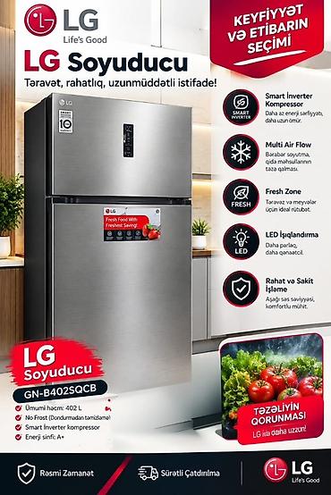 Elektronika: LG Soyuducu GN-B402SQCB - Ümumi həcm: 402 L – ailə və iri həcmli — 1