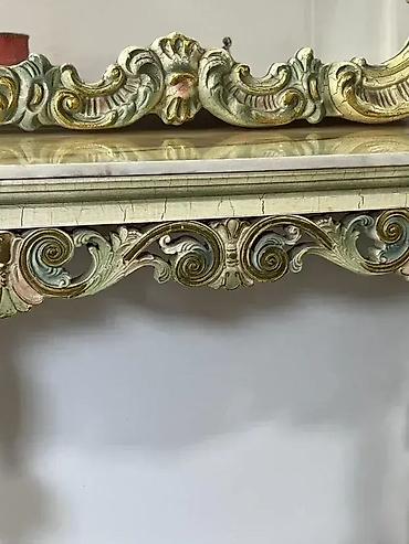 nocni stocic: Stilska konzola i ogledalo (Venecijanski barok) 🪑✨ Dobro stanje. 🏠 — 4