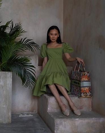 Повседневные платья: Повседневное платье, Италия, Лето, Длинная модель, Хлопок, Бохо, S — 3