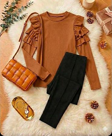 Kompleti: Velicine od S do 3XL Ženski komplet pamuk– džemper/bluza + uske — 4