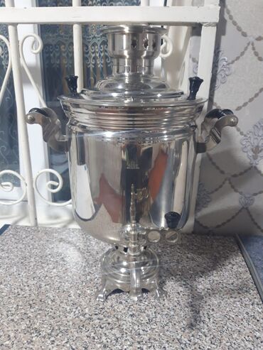 Заварочные чайники: Klassik metal samovar 7litir - Material: parlaq paslanmayan