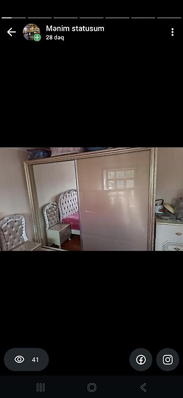 matras tek neferlik: Geniş həcmli sürgülü qapılı paltar dolabı - Rəng: krem/ivori — 1