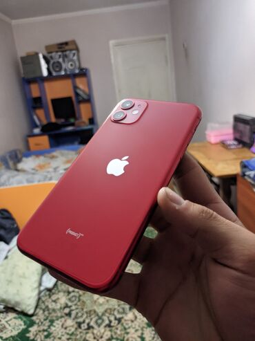 iphone 11 mini цена в бишкеке: IPhone 11, Б/у, 128 ГБ, Красный, Зарядное устройство, Защитное стекло, Чехол, 76 %