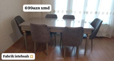 Divanlar: Qonaq otağı üçün, Yeni, Açılan, Dördbucaq masa, 6 stul