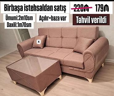 pufik stol: Açılıb-yığılan divan, bazalı model. Birbaşa istehsaldan satışdır — 3