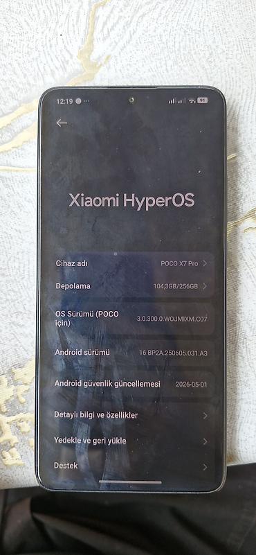 usb data modem: Poco X7 Pro, 256 GB, rəng - Qara, Barmaq izi — 4