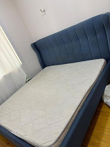 matras ortopedik: Məhsul: Yumşaq başlıqlı iki nəfərlik çarpayı və döşək - Ölçü: təxmini — 2