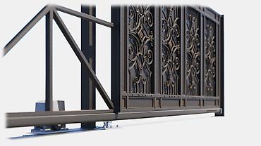 Распашные ворота: Современные уличные ворота и калитки из металлических панелей - Тип — 13