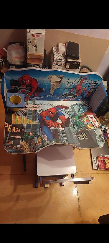 lego spiderman vs: Uşaq üçün yazı‑oxu masası və stul dəsti – Hörümçək‑Adam tematikası — 2