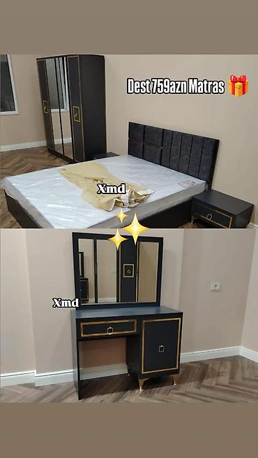 qab desti: Yataq otağı dəsti – “Xmd” dizaynlı Komplektin tərkibi: - 3 qapılı — 1