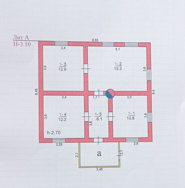 дом в новопавловке: Дом, 61 м², 4 комнаты, Риэлтор, Старый ремонт