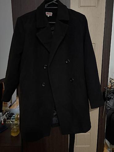 elegance parfüm: MILAX qadın palto - Rəng: qara - Model: ikiqat düyməli — 1