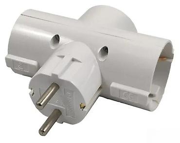 Priključnice: T-razvodnik (trostruki) za utičnicu – Schuko tip - Ulaz: muški Schuko — 1