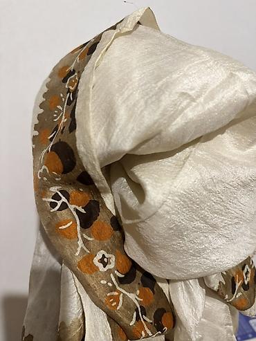 coban geyimi: Təbii ipək qədimi kəlağayı. 80azn. (80ilin Kəlağayısı) Rəng: süd ağ — 3
