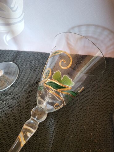 Čaše: Case za vino,rucno oslikane,kristalno staklo iz 80ih.god. Case rucno — 8