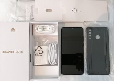 huawei pad: Huawei P30 Lite, 128 GB, rəng - Qara, Zəmanət, Sensor, Barmaq izi