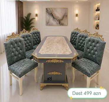 Klassik üslubda yemək otağı dəsti - Dəst: 1 ədəd böyük yemək masası +
