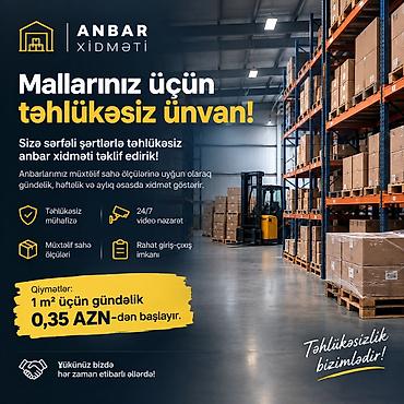 icarə anbar: Təhlükəsiz anbar xidməti təqdim olunur. Mallarınız üçün müxtəlif sahə — 1