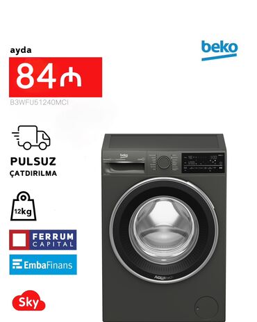 Paltaryuyan maşınlar: Paltaryuyan maşın Beko, 10 kq-dan çox, Yeni, Avtomat, Qurutma var, Kredit var, Pulsuz çatdırılma