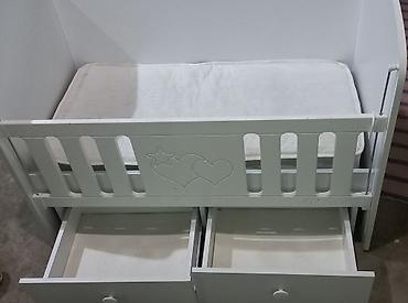 Beşiklər: Uşaq beşiyi – “Ali bebe” modeli - Rəng: Ağ - Material: MDF/taxta — 1