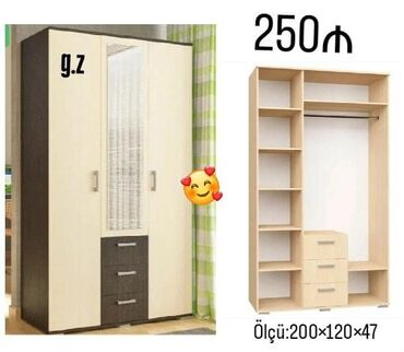 servant mebel: 3 qaplı dolab
