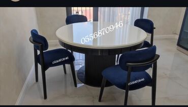 Masa və oturacaq dəstləri: Qonaq otağı üçün, Yeni, Açılan, Dördbucaq masa, 6 stul — 8