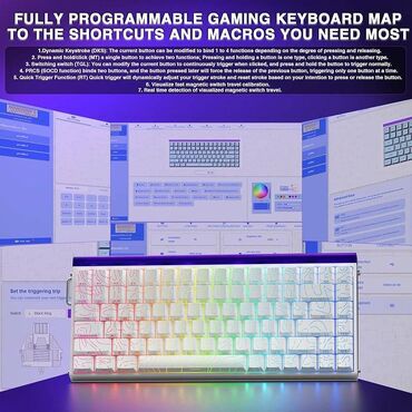 Клавиатуры: Клавиатура, Aula, Bluetooth, Проводное подключение, Размер: 80% — 6