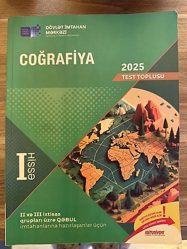 1: Məhsul: Coğrafiya 2025 – Test Toplusu (I hissə) Nəşriyyat: Dövlət — 1