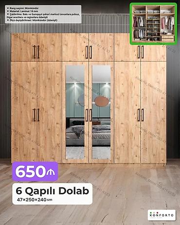 Mebel: 6 qapılı geyim dolabı - Ölçü: 47 × 250 × 240 sm - Material: 18 mm — 1