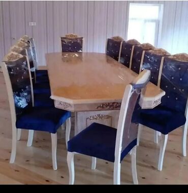 Uşaq masaları: Qonaq otağı üçün, Yeni, Açılmayan, Dördbucaq masa, 6 stul, Azərbaycan