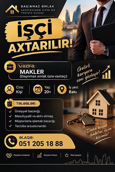 cap operatoru vakansiya: Daşınmaz əmlak sahəsində işləmək istəyənlər üçün makler vakansiyası — 1