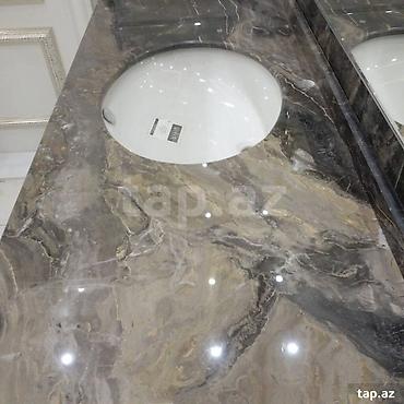 dairəvi mişar: Mərmərdən hazırlanmış vanna otağı üçün lavabo-biştaxta - Material — 2