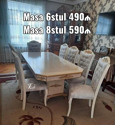 Masa və oturacaq dəstləri: Qonaq otağı üçün, Yeni, Açılan, Oval masa, 6 stul -da lalafo.az — 4 Masa və oturacaq dəstləri: Qonaq otağı üçün, Yeni, Açılan, Oval masa, 6 stul — 4