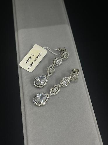 Серебряные серьги: Серебряные серьги, Проба 925, Фианит, Женские — 12