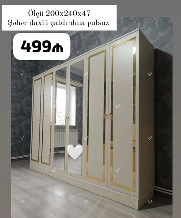 Divanlar: Yeni, Açılan, 6 qapı Düz dolab, Qarderob, paltar dolabı