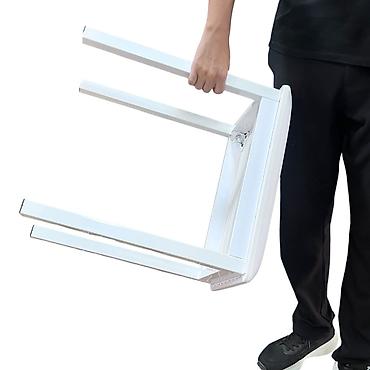 Masalar: Ağ rəngli kompakt masa - Minimalist dizayn: düzbucaqlı masaüstü — 2