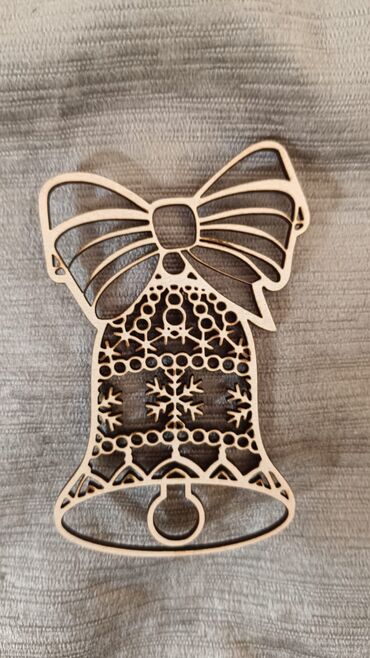 Yeni il oyuncaqları və bəzəkləri: Taxta Yeni il bəzək fiqurlarının dəsti - Material: təbii ağacdan — 5