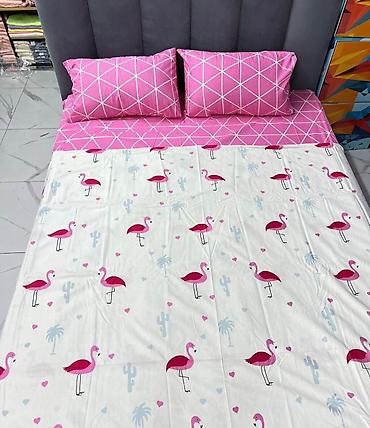 Комплекты постельного белья: Комплект постельного белья с принтом клетку, выполненный в синих и — 12