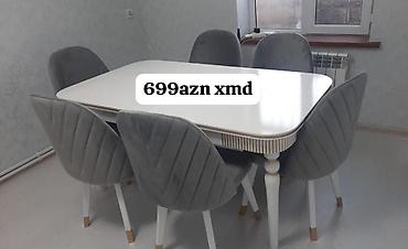 Masa və oturacaq dəstləri: Yemək masası və 6 ədəd stul dəsti - Komplekt: 1 ədəd dikdörtgan masa — 212