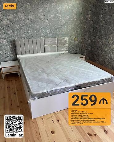 Ev üçün mebel: Çarpayı – Kod: 13024 - Ölçü: 160 × 200 sm - Mexanizm: Açıqlmayan — 1