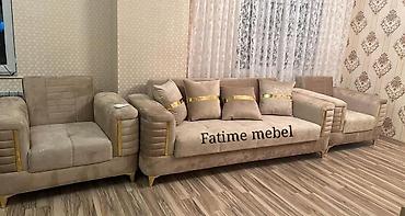 Divan və kreslo dəstləri: Yeni, Divan, 2 kreslo, Bazalı, Açılan — 1