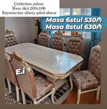 boya seti: Qonaq otağı üçün, Yeni, Açılmayan, Dördbucaq masa, 6 stul — 2