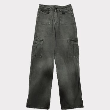 мужские джинсы с дырками: Карго, Турция, Высокая талия, С утеплителем